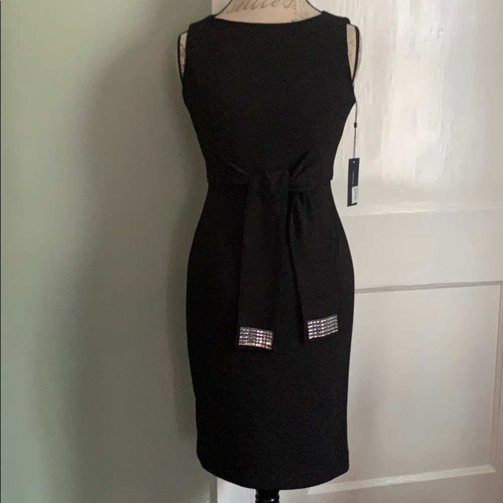 TOMMY Hilfiger Bejeweled Self Tie Sheath Dress